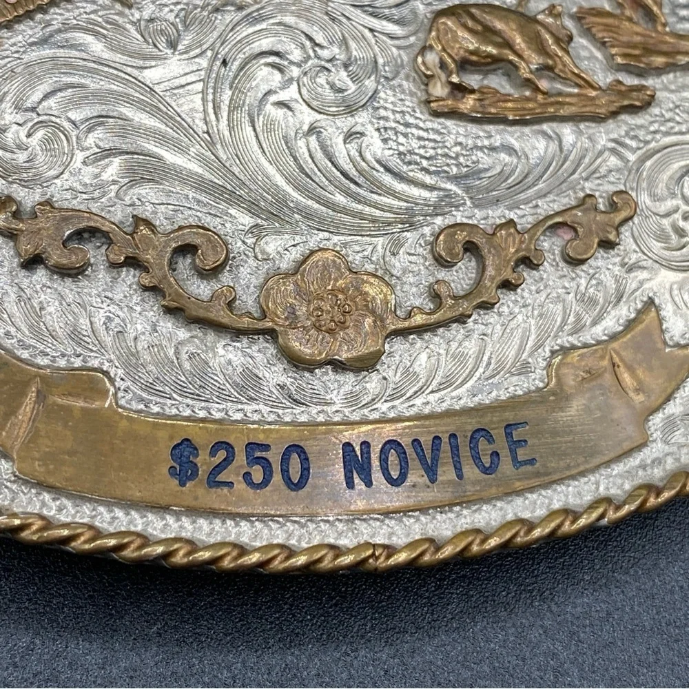 Vintage Large Silver Belt Buckle Authentic 1981 Champion Calf Roping WSCHA 🇺🇸